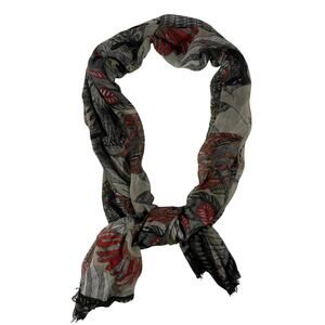 Parrot Scarf Lightweight Wrap 80x35 Fringe